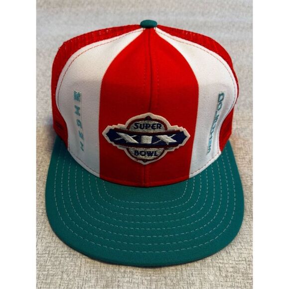 Miami Dolphins Super Bowl XIX 19 Hat AJD Lucky Stripe Snapback Vintage - Picture 1 of 5